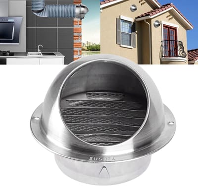 Ventilatierooster Rond - Muurafvoer Afdekking - Luchtstroom Reguleren - Roestvrij Staal 304 - Diverse Diameters - Zilverkleurig