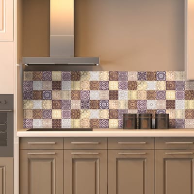 Muurstickers - Zelfklevende tegelmuurstickers voor keuken en badkamer - 24 Marrakech tegelstickers - 24 stickers 10x10cm