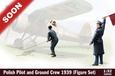IBG Models Modelbouwpakket Militaire voertuigen - 32006 Poolse Piloot en Grondbemanning 1939 WWII - 3 Figuren Plastic - 1:32 - Modelbouw
