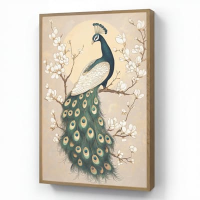 Wandlamp 70x100 cm - Oplaadbaar - Pauw - Tak - Bloemen - Wandlampen binnen woonkamer - Slaapkamer lamp - Decoratieve nachtlamp - Vloerlamp draadloos