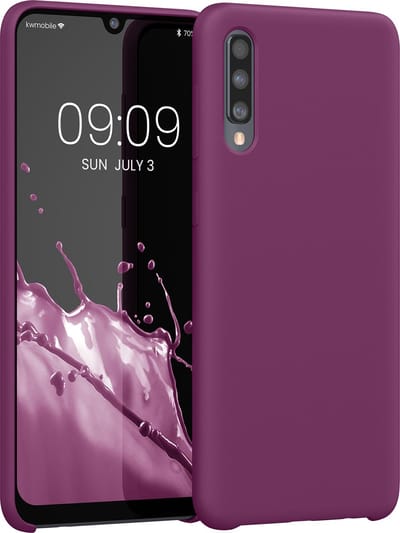 kwmobile telefoonhoesje geschikt voor Samsung Galaxy A50 - Hoesje met siliconen coating - Smartphone case in bordeaux-violet