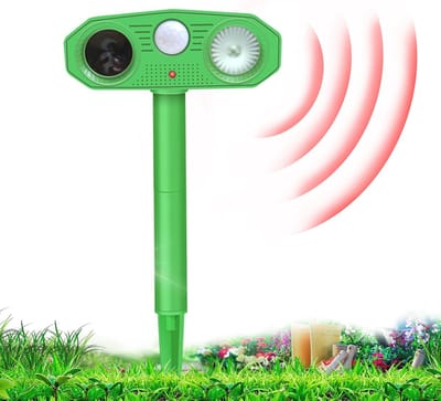 Ultrasone Kattenverjager met Zonne-energie en Flitslicht voor Tuin en Balkon