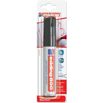 edding 800 permanent marker - zwart - 1 stift - water en wrijfvast - voor karton, kunststof, hout, metaal, etc. - alcohol markers voor volwassenen