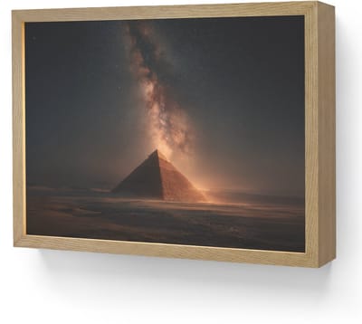 Wandlamp 40x30 cm - Oplaadbaar - Piramide - Woestijn - Licht - Wandlampen binnen woonkamer - Slaapkamer lamp - Decoratieve nachtlamp - Vloerlamp draadloos