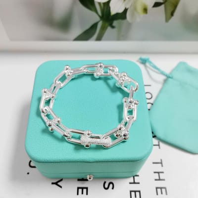 Alledaagse Elegante Armband Spanningzetting 0.3ct Zirkonia Geschikt voor Gevoelige Huid 18cm blue