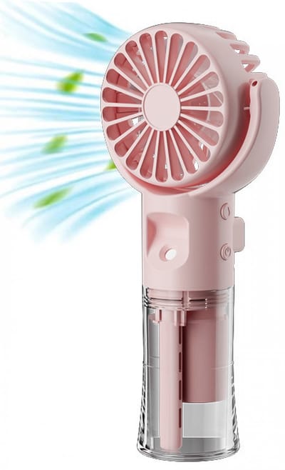 Handventilator - Ventilator Met Waternevel - Draagbare Mini Ventilator - Oplaadbaar - 4 Standen - Mist - Water - Waaier