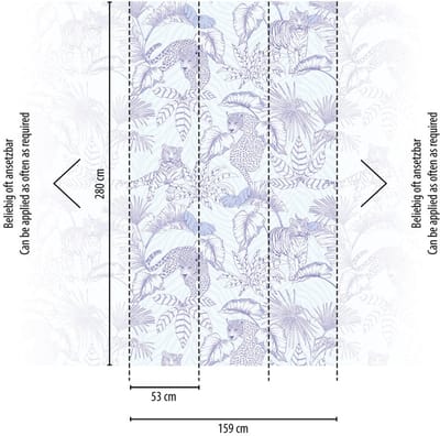 TIJGERS EN PANTERS FOTOBEHANG | Jungle - Lila Wit - Livingwalls The Wall II