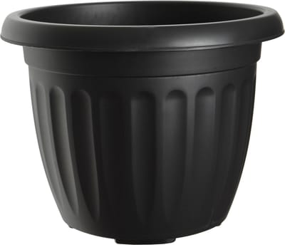 Whitefurze Buiten plantenpot/bloempot/planter - zwart - kunststof - D30 x H22 cm