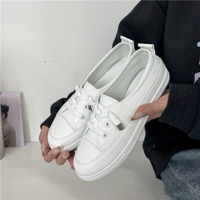 Damesschoenen Casual Outdoor Witte Schoenen Koeienleer Zachte Zool Instappers Platte Loafers Dames Sneakers Wandeltrainers D191 38 gray