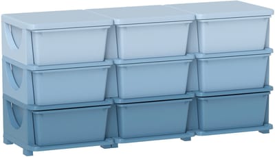 HOMCOM Kinderopbergboxen-Kunststof-113L x 37B x 56,5H cm-Blauw