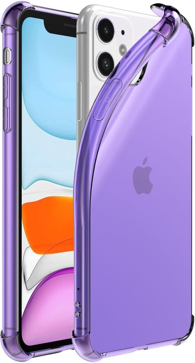 Smartphonica iPhone 11 transparant siliconen hoesje - Paars geschikt voor iPhone 11