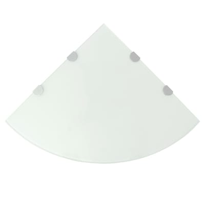 vidaXL - Hoekschap - met - chromen - dragers - wit - 45x45 - cm - glas