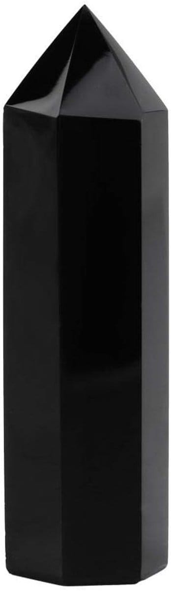 Hexagonale Zwarte Obsidiaan Kristalstaaf van 5-6 cm voor Chakra Reiki, Energie Werk en Meditatie, 1 Stuk