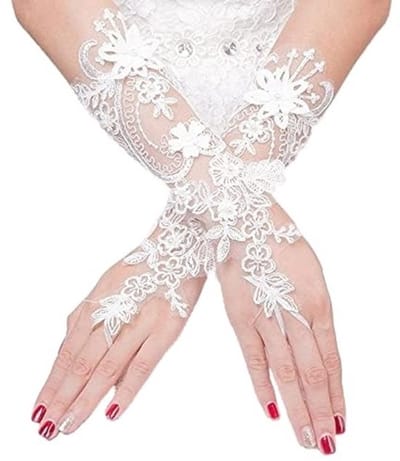 Dailygoods- Handschoenen Kanten - Vingerloze Handschoenen - Elegante Accessoires - Bruiloft/Feest - Vintage - Lengte ca. 28 cm - Bruidshandschoenen
