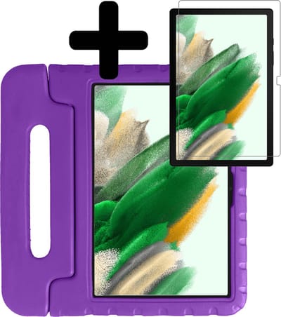 Hoes - Geschikt voor Samsung Galaxy Tab A8 - Met Screenprotector - Kinderhoes Shockproof Bumper - Kidsproof Case - Tablet Hoesje - Kinder Hoesje Cover - Paars