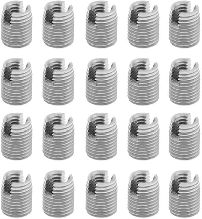 Dailygoods- Schroefdraadinzetstukken 20 Stuks - Zelftappende Spiraalvormige Reparatieset - M4 Binnendraad - M6,5 Buitendraad - Voor Aluminium/Kunststof/Hout - Eenvoudige Installatie - Schroefdraadreparatie