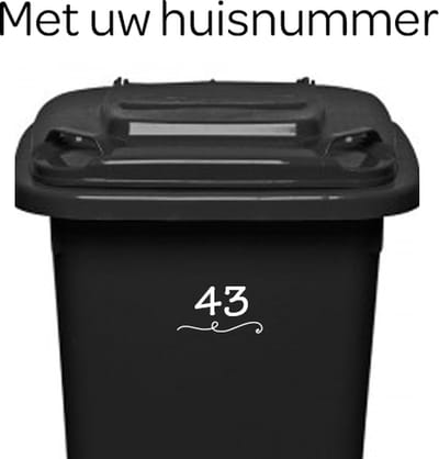 Klikosticker - met uw huisnummer - wit - weerbestendig - brievenbussticker - containersticker - 9 cm x 14 cm - vuilnisbak sticker