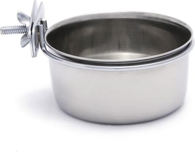 RVS bakje 9 cm met schroef – ideaal voor vogelvoer of water - RVS bak 9 cm met schroef - Voerbakjes - Benodigdheden - Servies