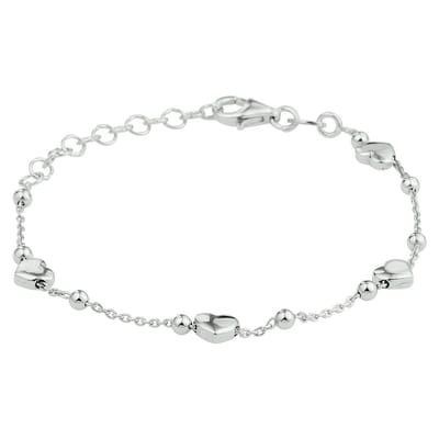 Zilver Gerhodineerde Armband hartjes 2 1332843