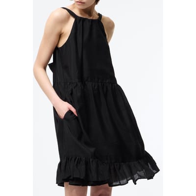 French Connection Holland Tiered Dresss Black Größe: L | Minikleider Outlet | Damen | Schwarz