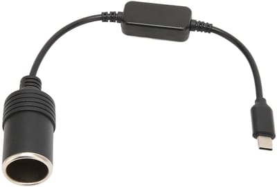 Allecto - USB C naar 12V Sigarettenaansteker Adapter - Auto Elektronica Accessoires - Zwart - Power Converter Kabel - Geschikt voor Auto's - 30cm/1...