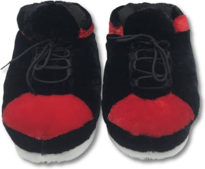 Livano Pantoffels - Sloffen - Slippers - Warme Pantoffels - Dames - Heren - Pluche - Onesize - Rood & Zwart