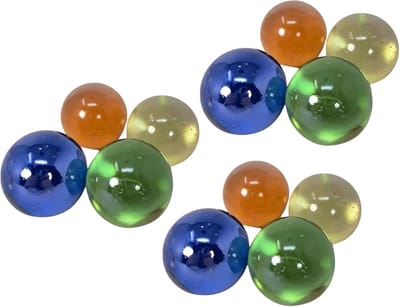 Decoratie glas knikkers - kleurenmix - 12x stuks - bloemstukken - tafeldecoraties