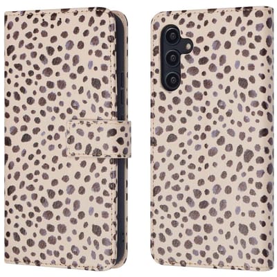 imoshion Hoesje - Geschikt voor Samsung Galaxy A14 (5G) / A14 (4G) - Design Bookcase smartphone - Black And White Dots