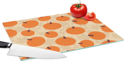 Glazen Snijplank - 39x28 - Herfst - Pompoen - Bladeren - Design - Snijplanken Glas