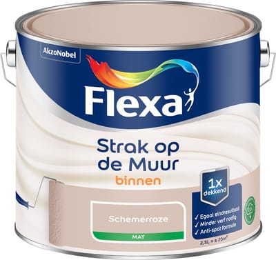 Flexa Strak Op De Muur Muurverf - Mat - Schemerroze - 2,5l