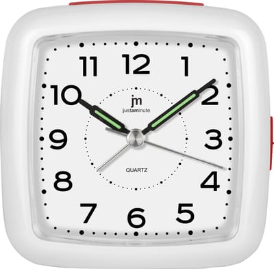 Just a Minute | Wekker | Wit met een tikkeltje rood