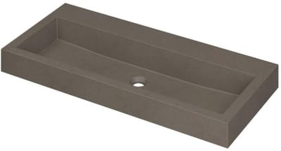 INK Momento Wastafel Quartz Zonder Kraangat - 1000x450x90 mm - Quartz Beton