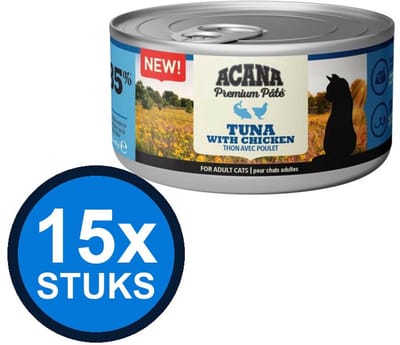 15x Acana - Premium Pate Cat Tuna & chicken - Kattenvoer Natvoer - 85 g