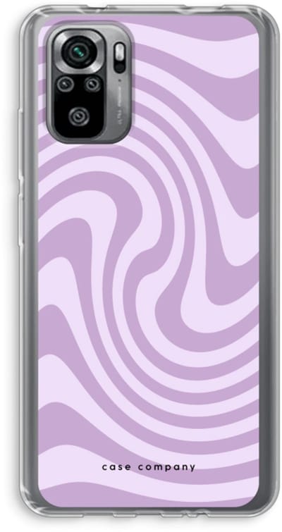 Case Company® - Hoesje geschikt voor Xiaomi Redmi Note 10S hoesje - Swirl Paars - Soft Cover Telefoonhoesje - Bescherming aan alle Kanten en Schermrand