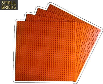Set van 4 bouwplaten / grondplaten 32x32 noppen, 25cm x 25cm | Keuze uit 15 kleuren | Oranje | Geschikt voor LEGO | SmallBricks