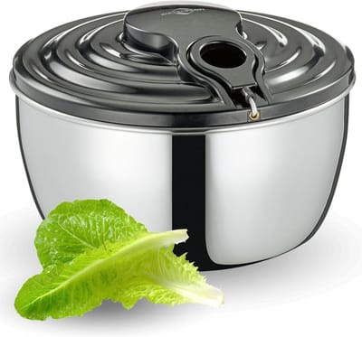 Salade Centrifuge - Sla Droger - Verse Salade Bereiden - RVS Trekkoord Mechanisme - 3.25L 24.5cm - Roestvrij Staal