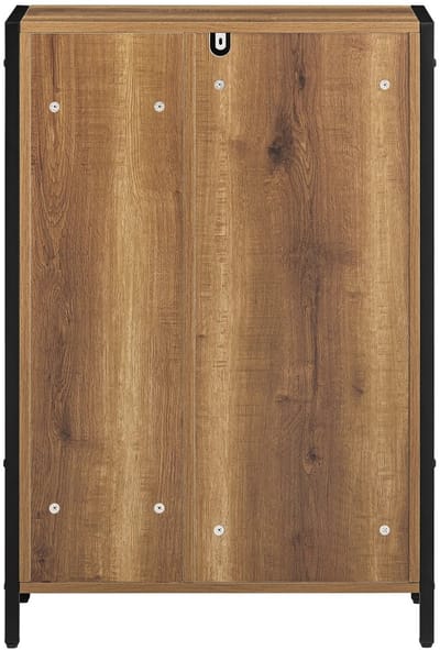 Bresht Wasmachine kast - Uitneembare wasmand - 3 open opbergvakken - Ruimtebesparend - Houtlook vintage - 60 × 30 × 90 cm