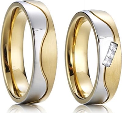 Jonline Prachtige Ringen voor hem en haar|Trouwringen|Vriendschapsringen| Titanium|Zirkonia