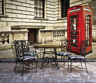 City London Telephone Box Red Photo Wallcovering