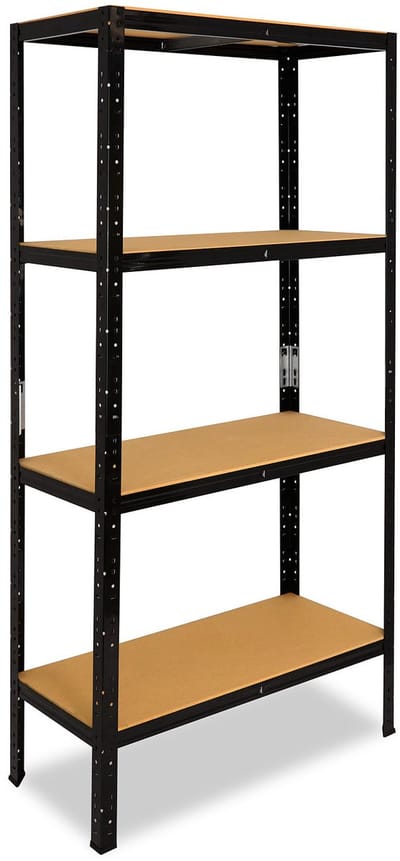 Shelfplaza BLACK metalen stellingkast - 230x120x45 cm - zwart - 4 planken