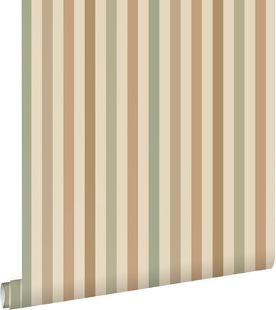 ESTAhome behang strepen groen en bruin - 50 x 900 cm - 131605