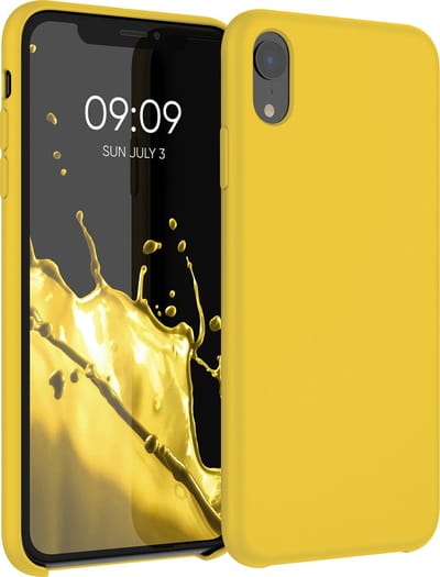 kwmobile telefoonhoesje geschikt voor Apple iPhone XR - Hoesje met siliconen coating - Smartphone case in stralend geel