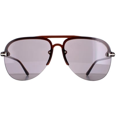 Tom Ford Terry 02 FT1004 45A glanzende lichtbruine rook zonnebril