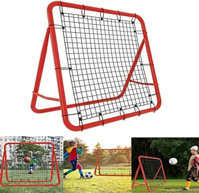 YRHome Voetbalrebound-net, 100 cm, voor voetbal, rebound-wand, verschillende balsporten, 5 verstelbare niveaus, opvouwbaar, stalen frame, aan beide zijden