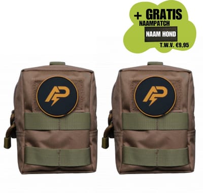 Opbergtasje voor hondentuig – Khaki – 2 Stuks – MOLLE-systeem – Universeel formaat