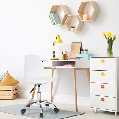 hjh OFFICE Fancy II - Kinder bureaustoel - Wit - Kunstleder