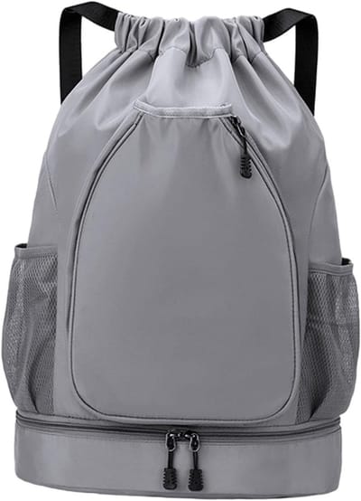 Tennisrugzak – Unisex tennistas – Tennisrugzak met grote capaciteit – Sportrugzak – Geschikt voor 2 rackets – Met apart schoenenvak – Tas voor tennis- en badmintonrackets / sporttas – Grijs