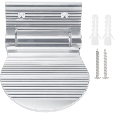 Voetensteun Wandmontage Ruimte Aluminium Antislip Voetpedaal voor Hal Entree Badkamer(Zwart ) zilver