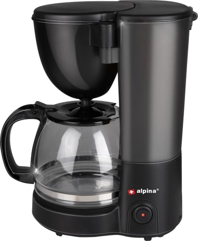 Alpina Koffiezetapparaat Filterkoffie-warmhoudplaat Pauzefunctie 750W 1.25L 10-12 Kopjes Zwart