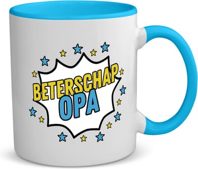 Akyol - beterschap opa koffiemok - theemok - blauw - Beterschap - een opa die ziek is of iets gebroken heeft - cadeau voor zieke opa - ziek - koorts - snel beter worden - cadeau - beterschap cadeau - kado - gift - geschenk - 350 ML inhoud